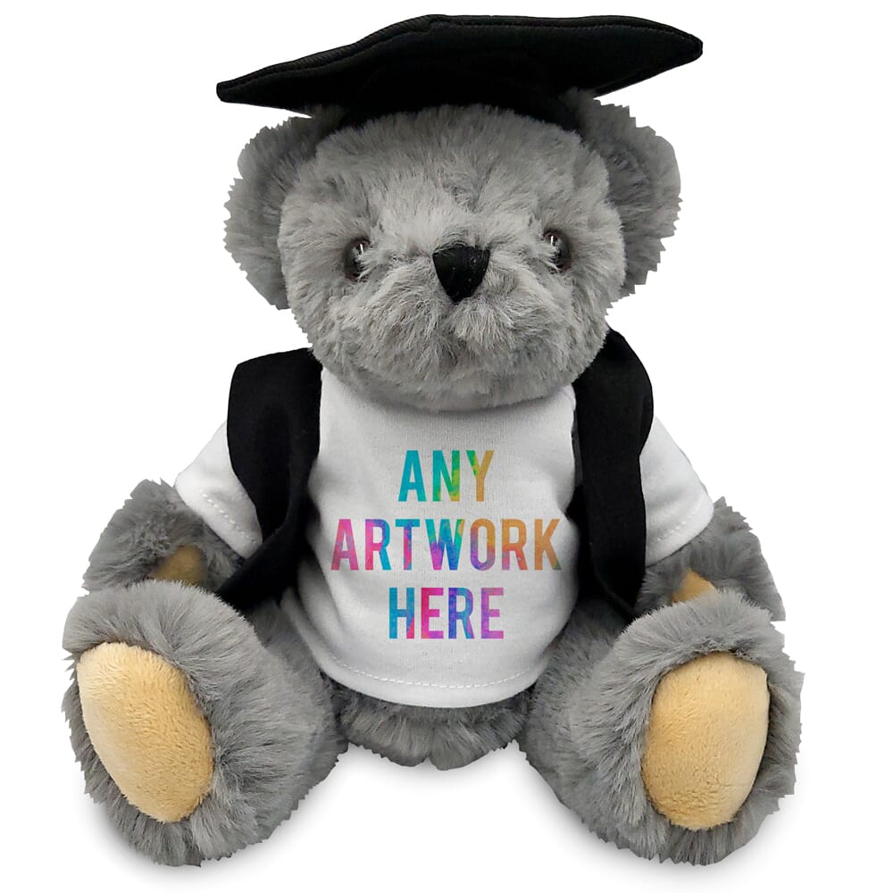 Promotional Archie Jointed Bear in Printed Graduation Outfit - Branded Soft Toys - Large Teddy Bear