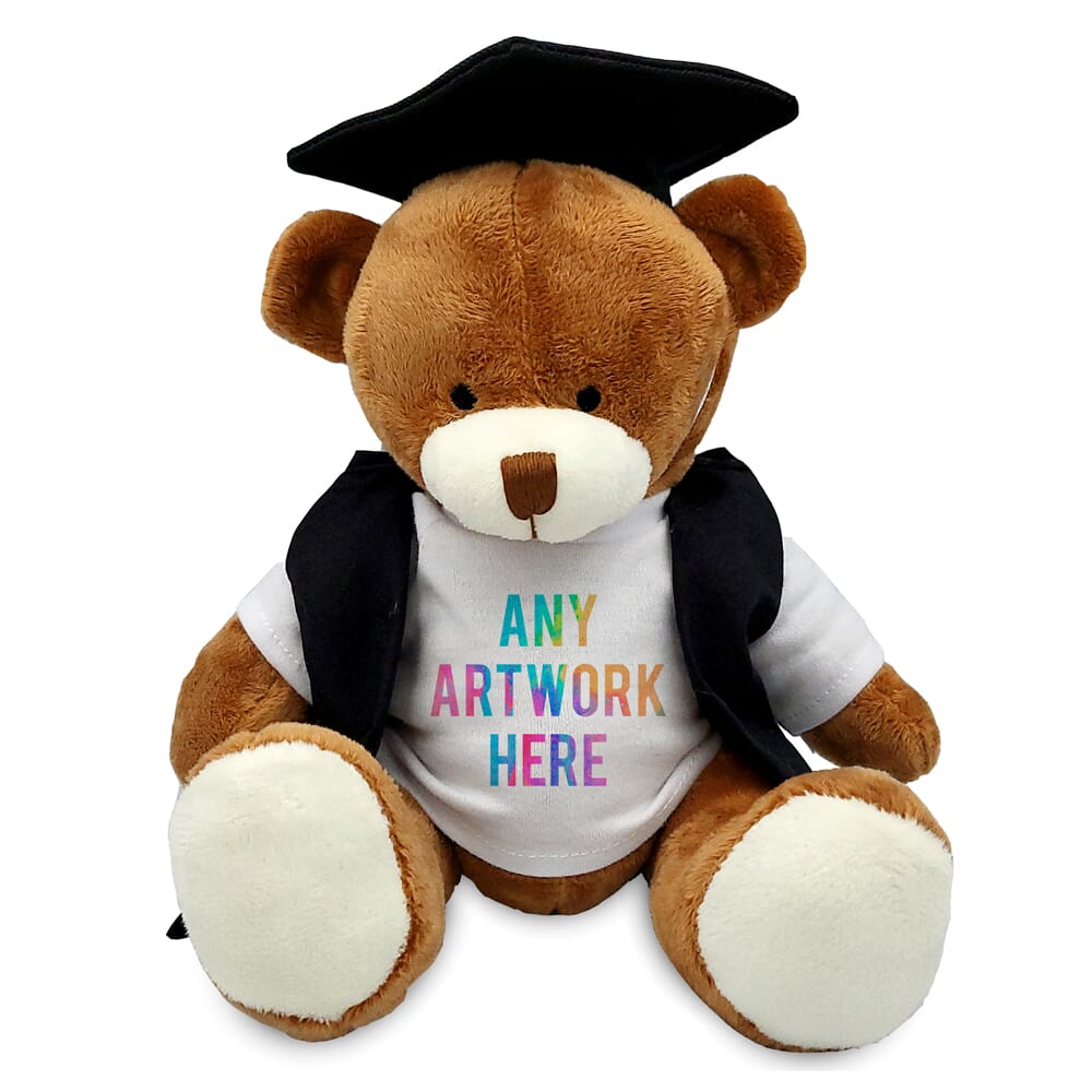 Promotional Richard Bear in Printed Graduation Outfit - Branded Soft Toys - Large Teddy Bear