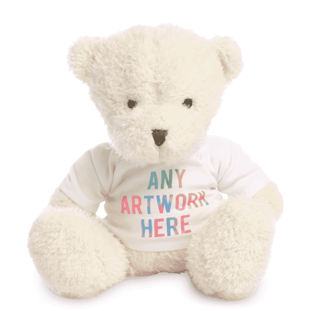 Promotional James III White Bear - Printed Soft Toys - Medium Teddy Bear
