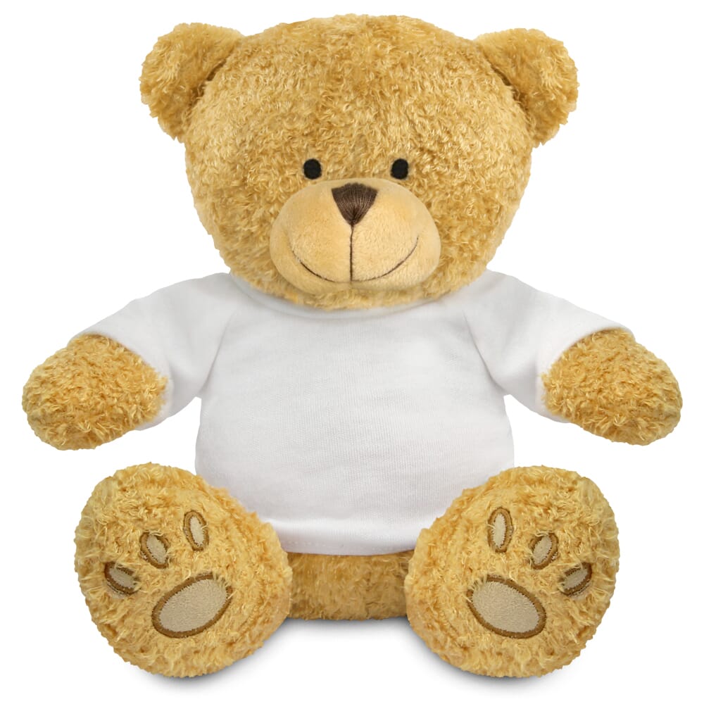 Blank Sublimation Golden 22cm Edward Bear - White T-Shirt