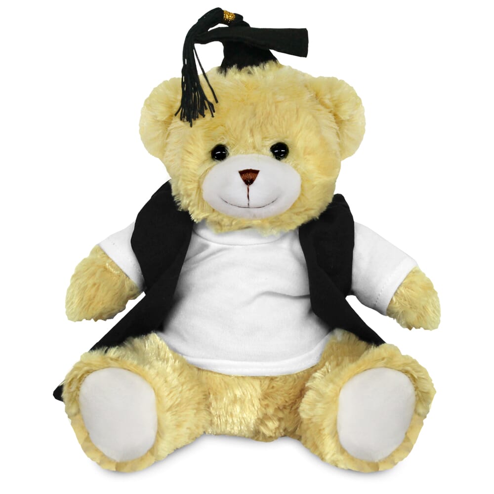 Blank Sublimation 20cm Elizabeth Bear with Graduate outfit with Elastic Cap