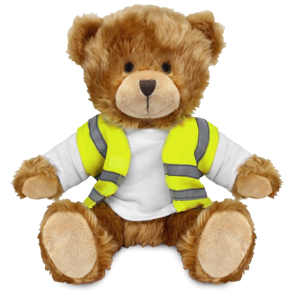 Blank 20cm Charles Jointed Bear with Hi-Vis Vest