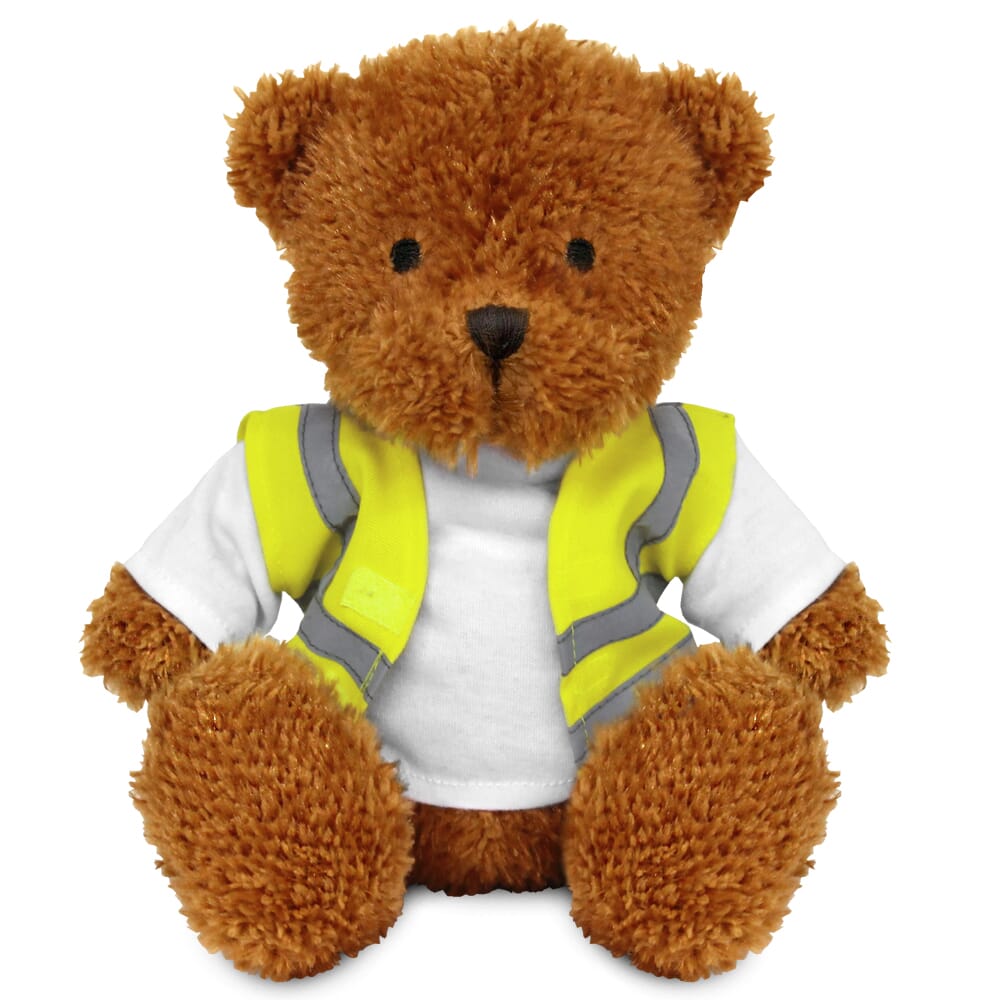 Blank Golden 18cm James bear with Hi-Vis Vest