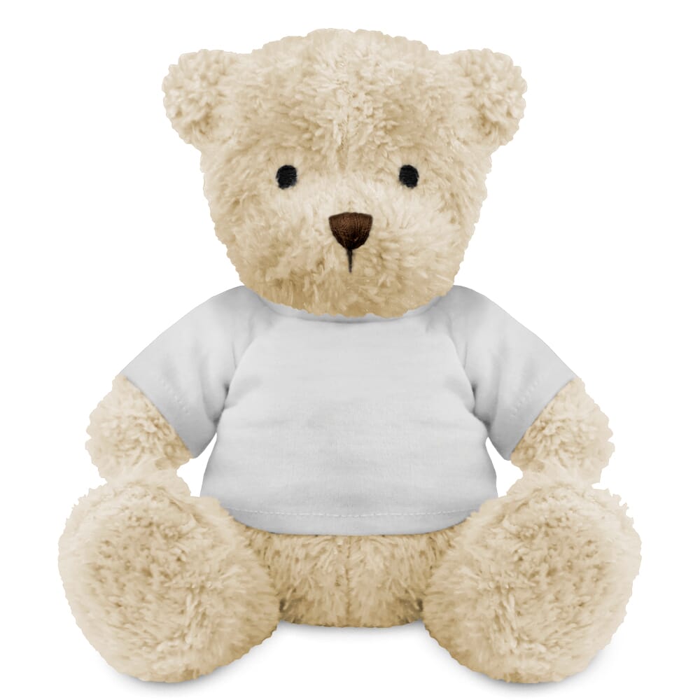 A blank white soft toy teddy bear suitable for Dye-Sub and transfer printing. The toy is made of high-quality materials and is perfect for children and adults alike.