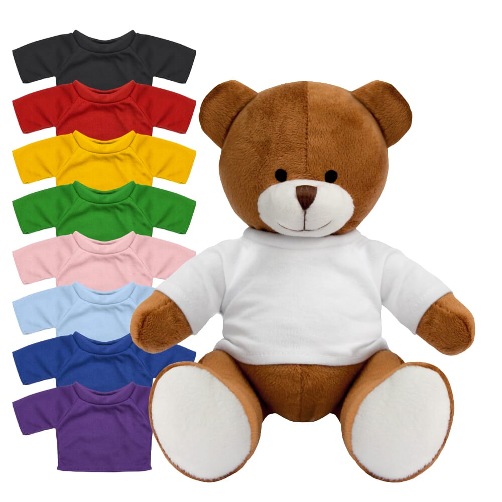 Blank 20cm Richard Bear with Coloured t-shirt