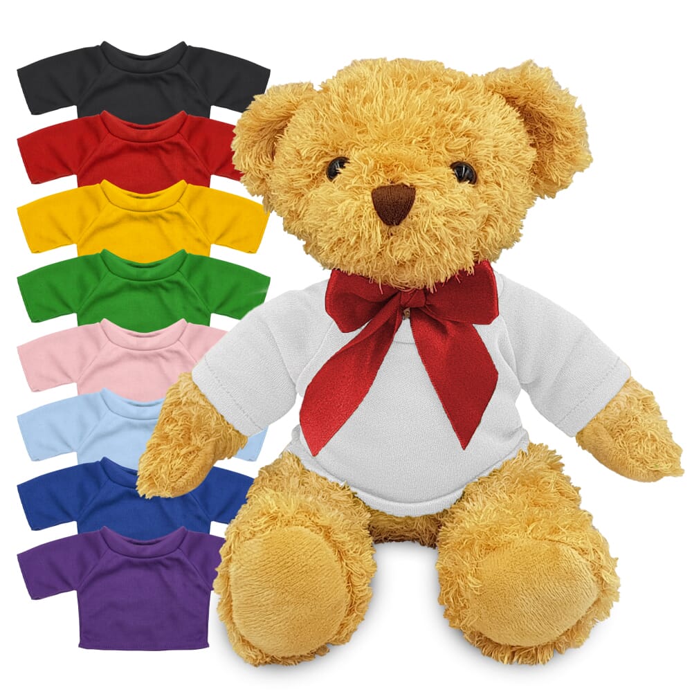 Blank 18cm William bear with Coloured t-shirt