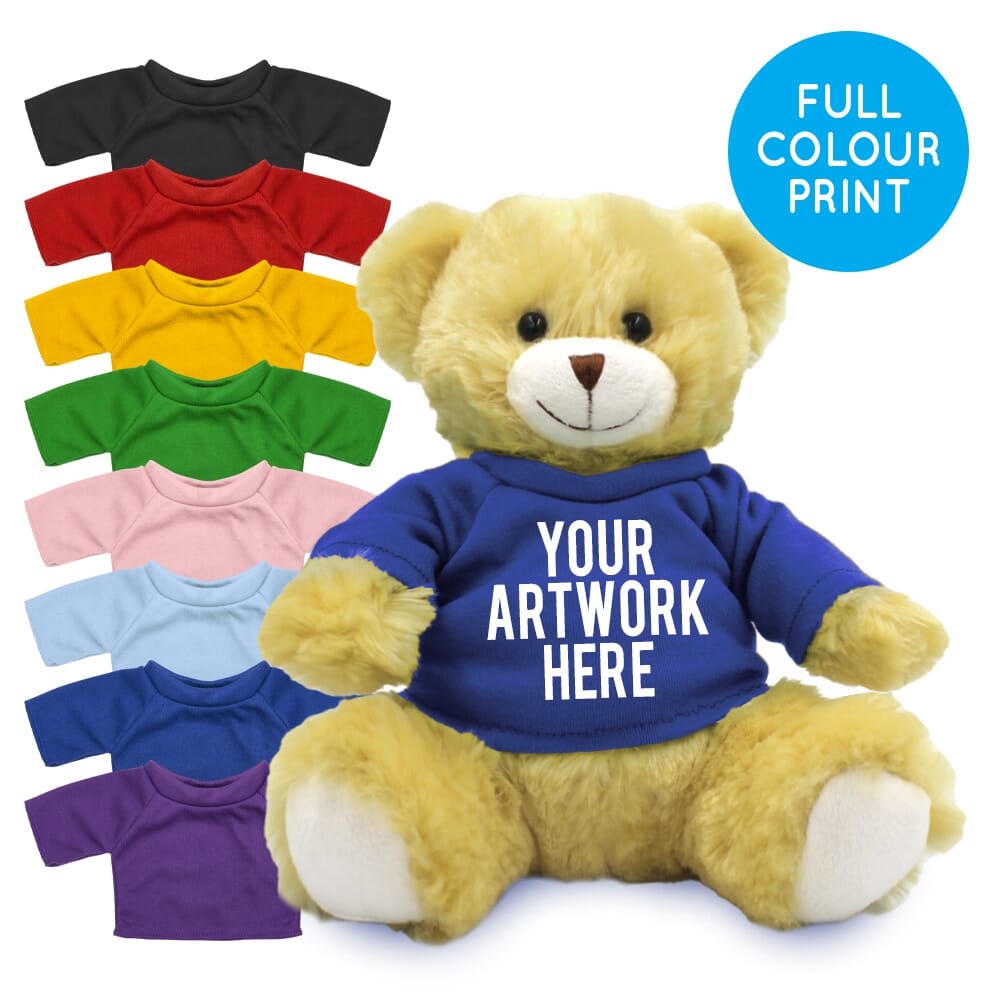 Printed 20cm Elizabeth bear with Coloured t-shirt