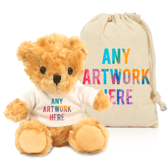 Printed 13cm Victoria Bear & Drawstring Bag Combo
