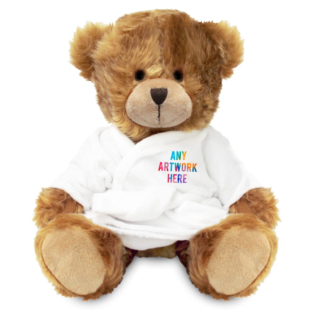 Printed 20cm Charles Jointed Bear with Dressing Gown