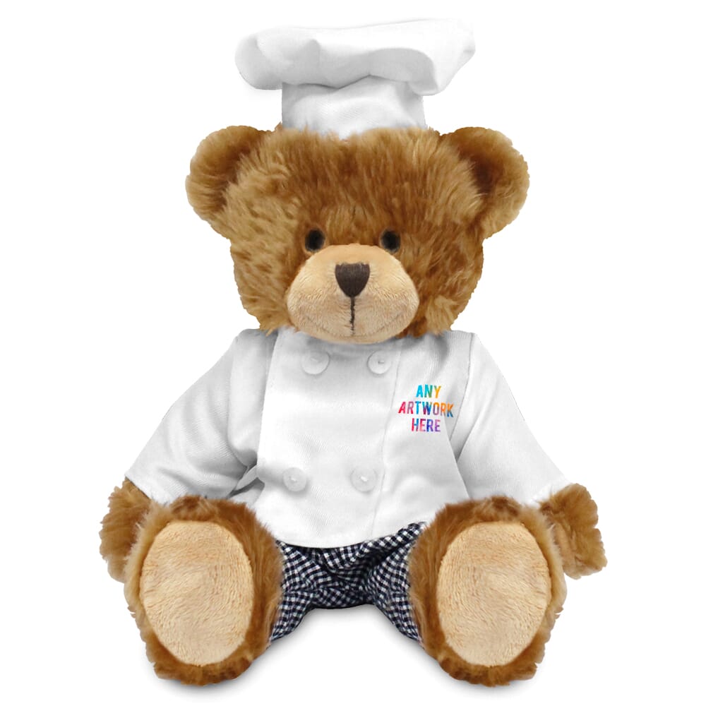 Printed 20cm Charles Jointed Bear with Chef Outfit