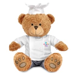 Printed Brown 22cm Edward Bear with Chef outfit