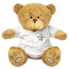 Printed Golden 22cm Edward bear with Dressing Gown