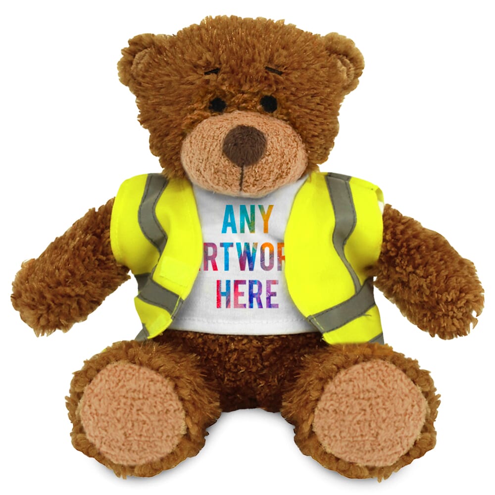 Printed 17cm Anne bear with Hi-Vis Vest