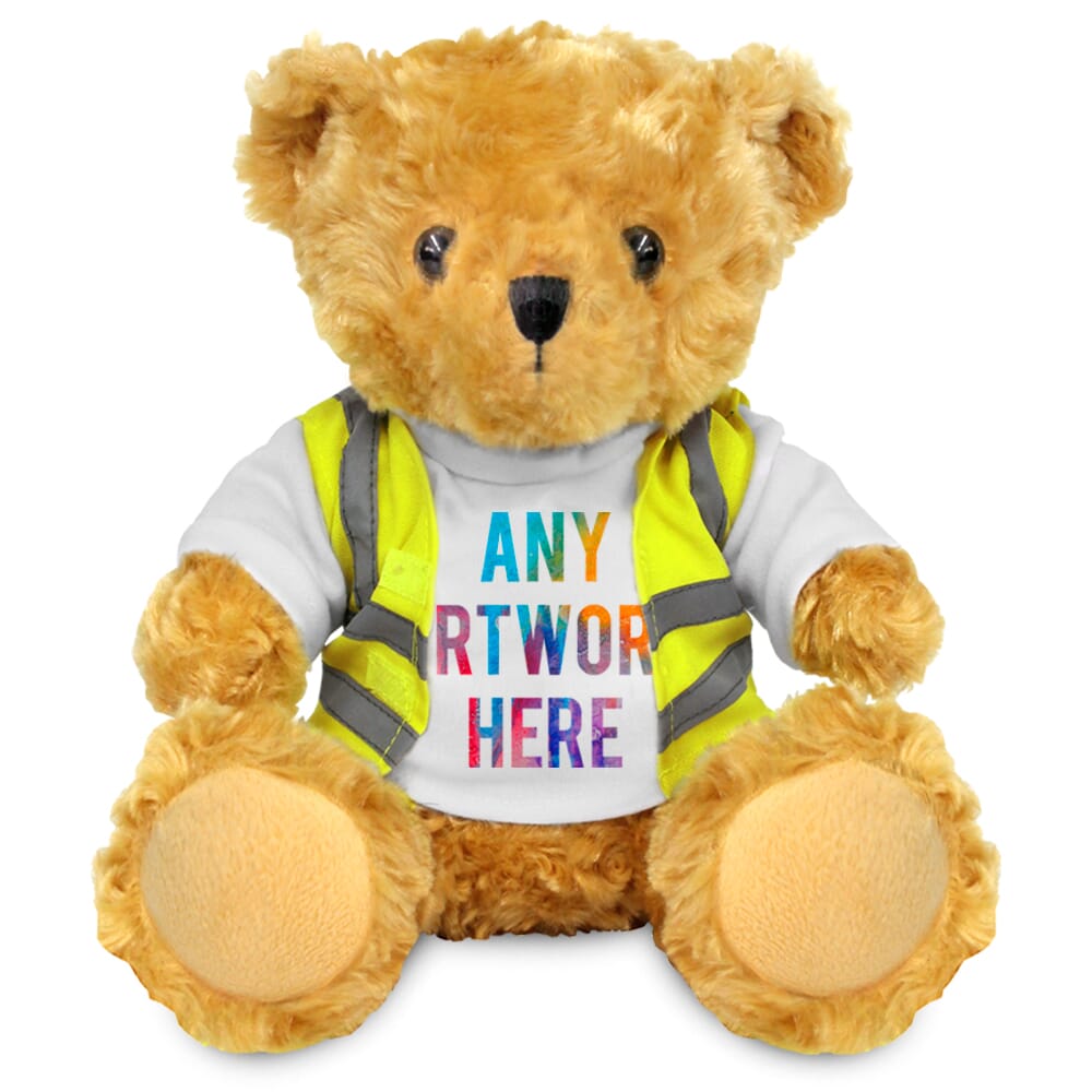 Printed 19cm Victoria Bear with Hi-Vis vest 