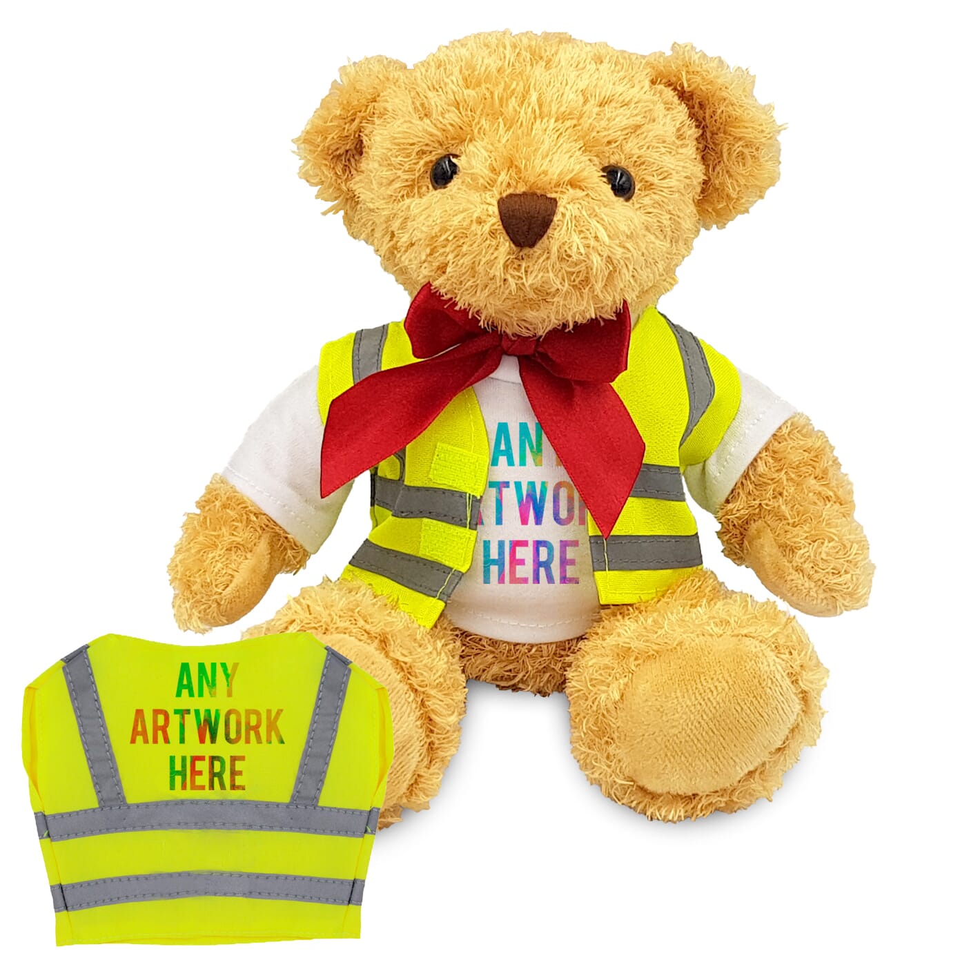 Printed 18cm William Bear with Hi-vis vest