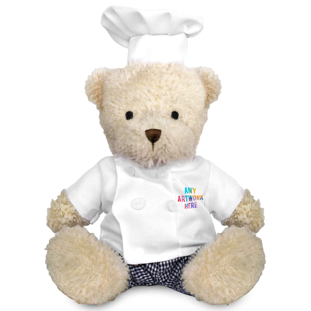 Printed White 18cm James Bear with Chef outfit