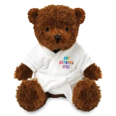 Printed Brown 18cm James bear with Dressing Gown
