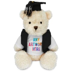 Printed White 18cm James Bear with a Graduation Outfit with Elastic Cap