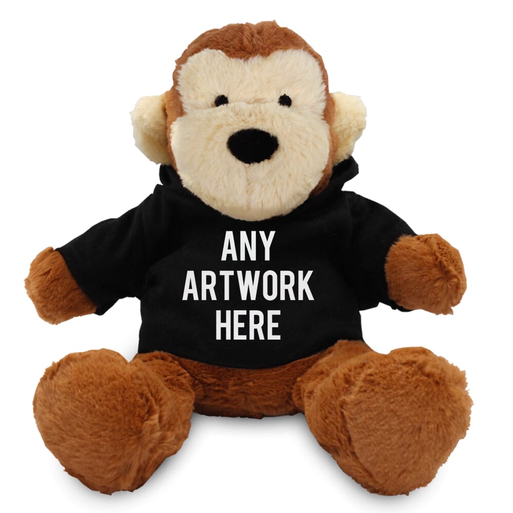 20cm Max Monkey with printed Black Hoody