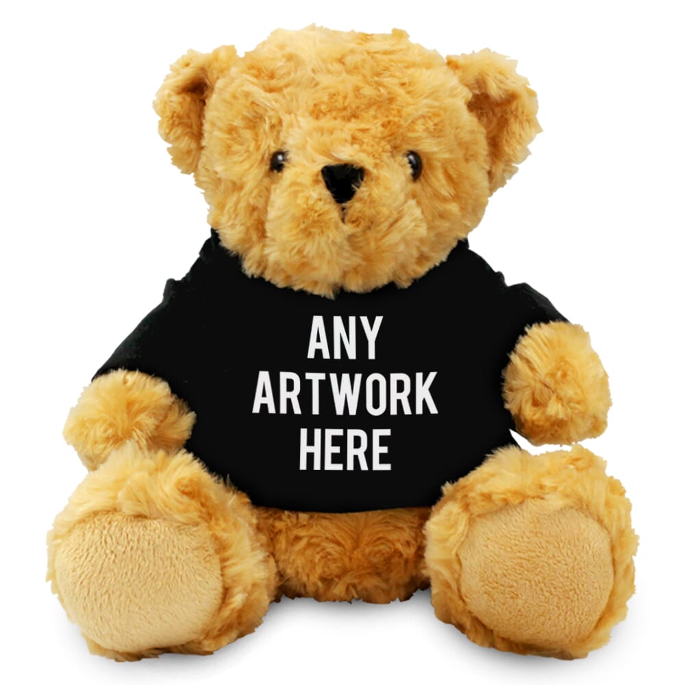 19cm Victoria bear with printed Black Hoody