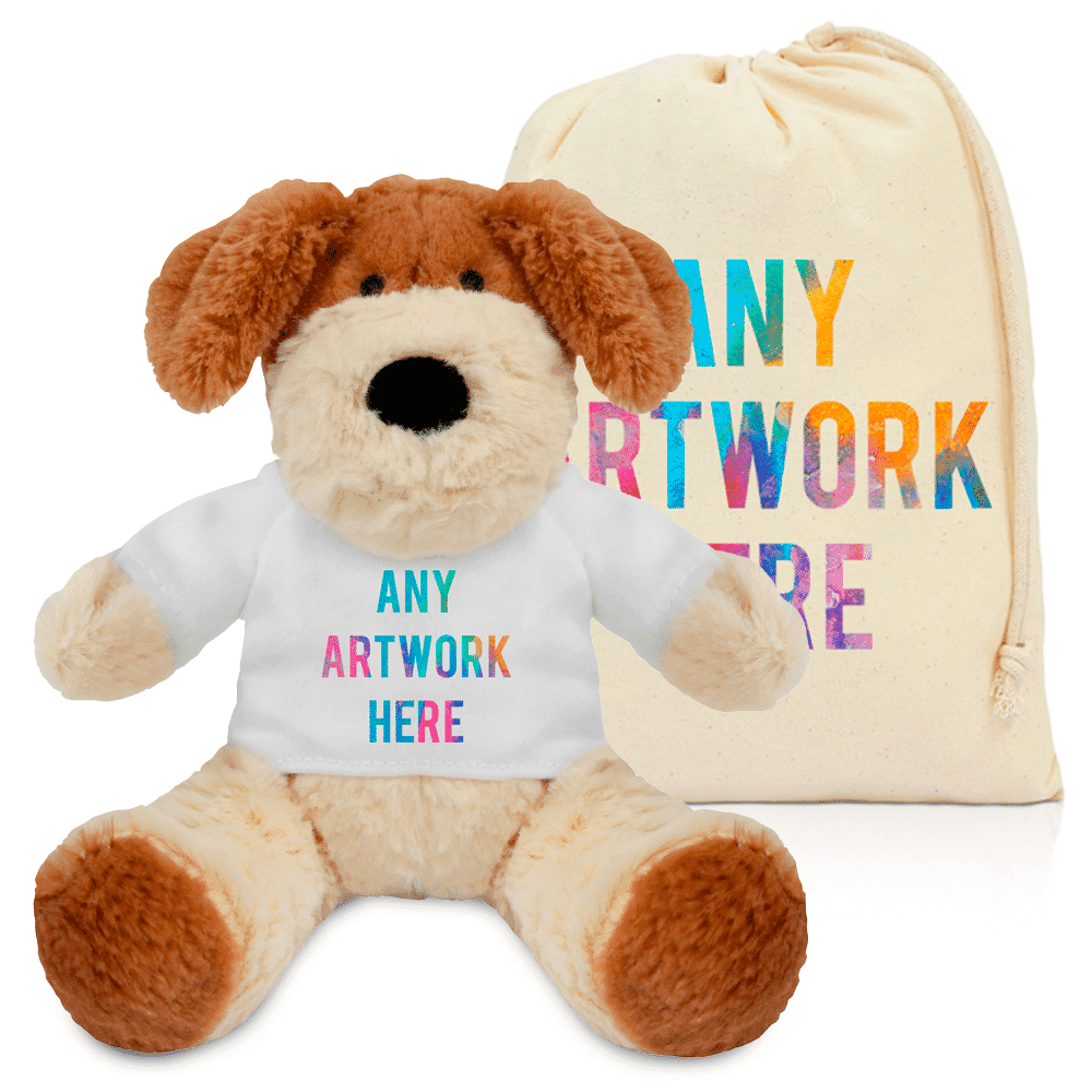 Printed 20cm Darcy Dog & Drawstring Bag Combo