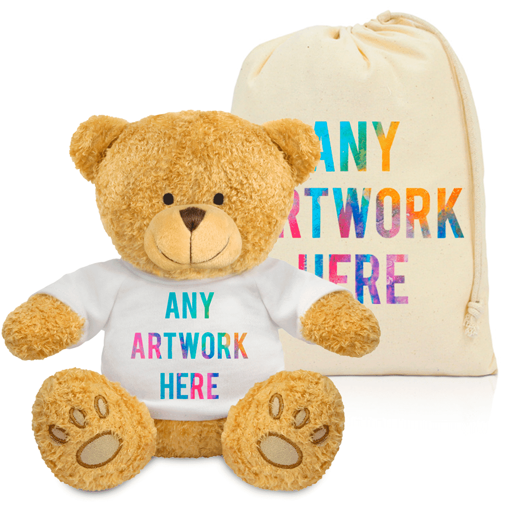 Printed Golden Edward Bear & Drawstring Bag Combo