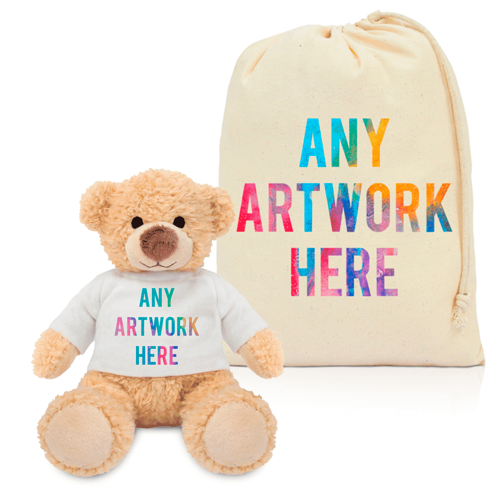 Printed Harry Bear & Drawstring Bag Combo