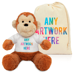 Printed 20cm Max Monkey & Drawstring Bag Combo