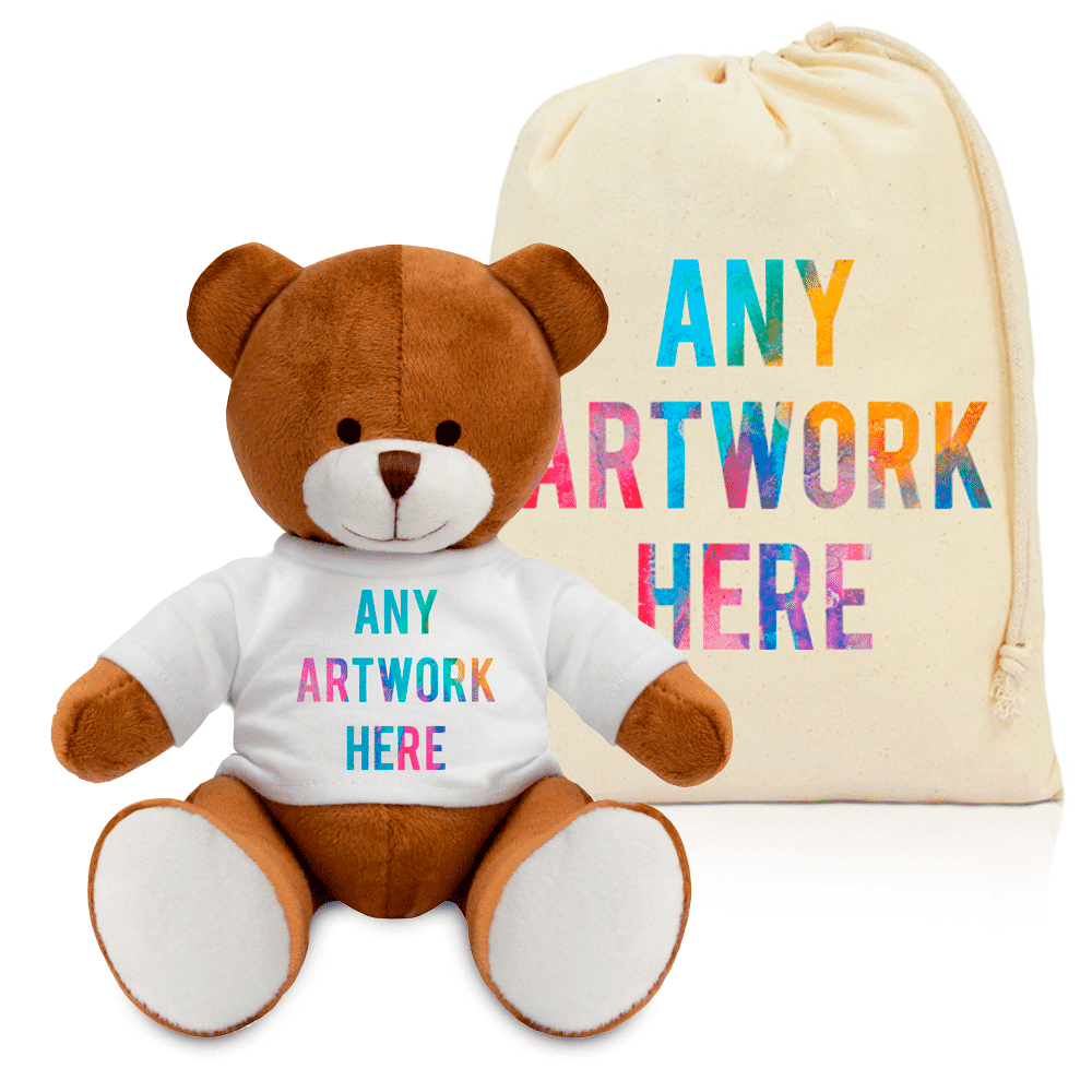 Printed Richard Bear & Drawstring Bag Combo