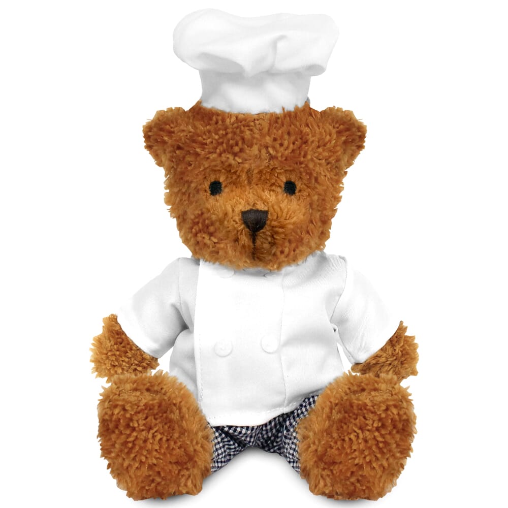 Promotional James II Golden Bear in Blank Chef Outfit - Branded Soft Toys - Medium Teddy Bear