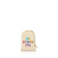 Printed Drawstring Bag branded with Company Logo - Natural Cotton Danube Bag