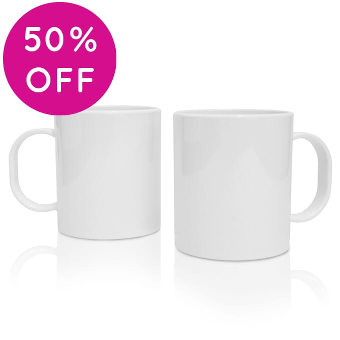 Plastic Sublimation Mugs suitable for Printing - Durham Style Plastic Mug