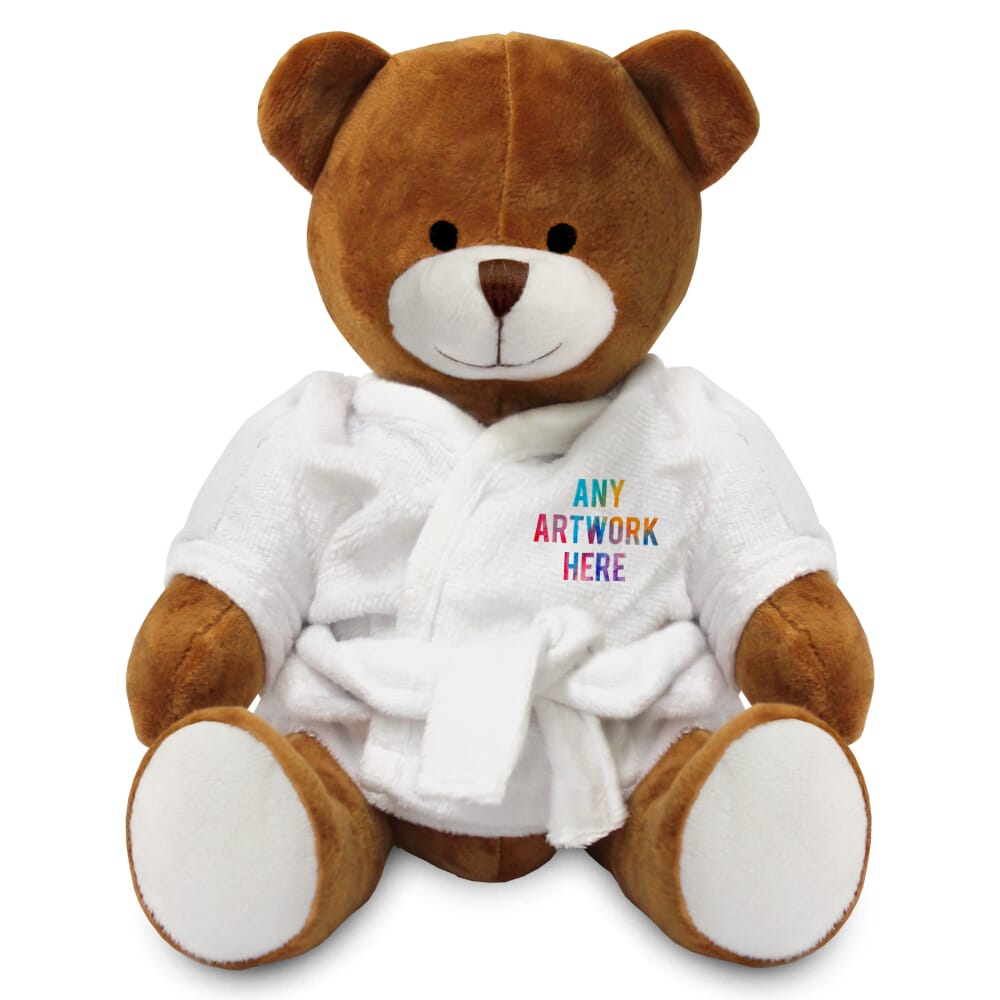 Promotional Richard Bear in Printed Dressing Gown - Branded Soft Toys - Large Teddy Bear