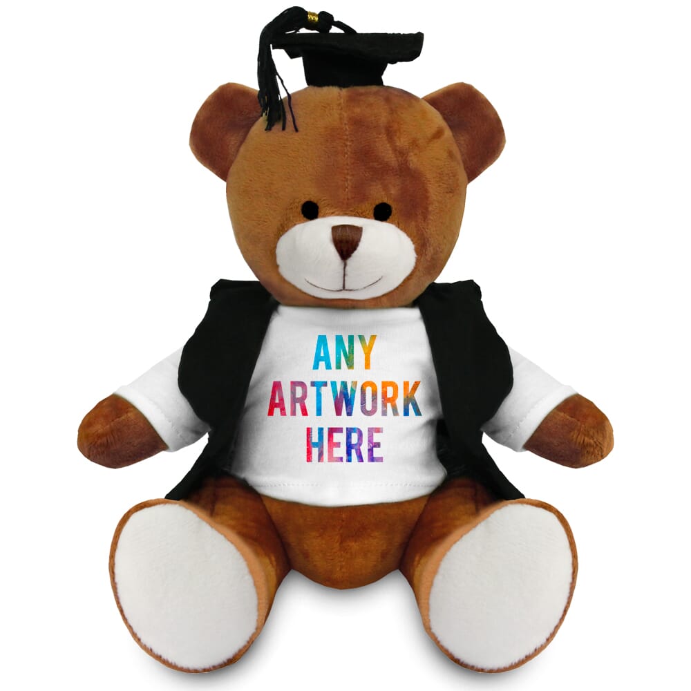 Promotional Richard Bear in Printed Graduation Outfit - Branded Soft Toys - Large Teddy Bear