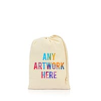 Printed Drawstring Bag branded with Company Logo - Natural Cotton Rhine Bag