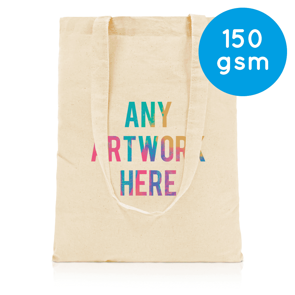 Printed Tote Bag branded with Company Logo - Natural Cotton Rome Bag