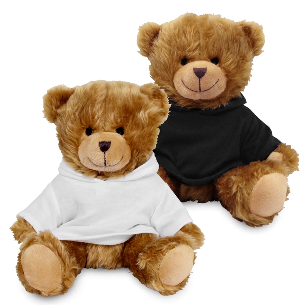 Promotional Charles Jointed Bear in Blank Hoody - Branded Soft Toys - Large Teddy Bear