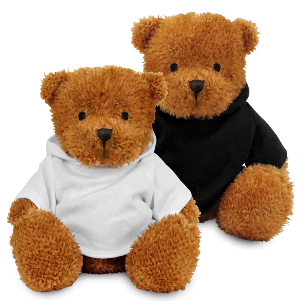 Promotional James II Golden Bear in Blank Hoody - Branded Soft Toys - Medium Teddy Bear