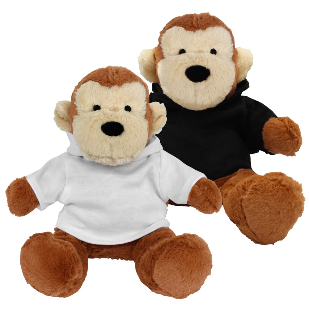 Promotional Max Monkey in Blank Hoody - Branded Soft Toys - Large Teddy Bear